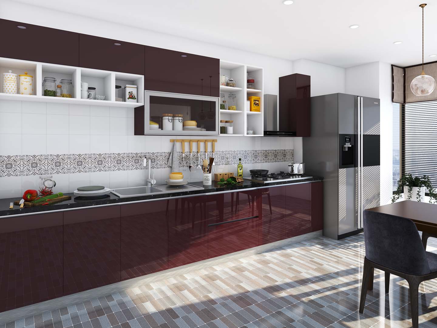 fashion-integrior-meroon-straight-shaped-modular-kitchen